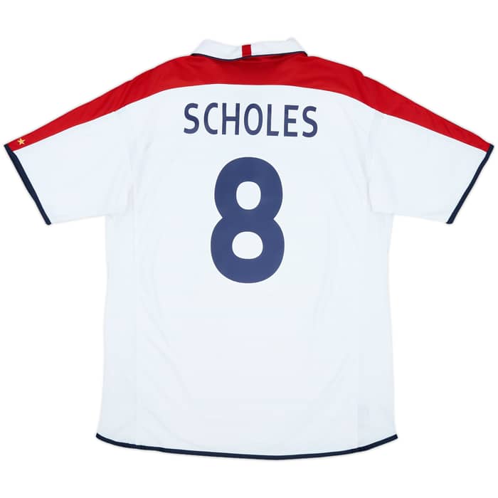 2003-05 England Home Shirt Scholes #8 - 9/10 - (XL)