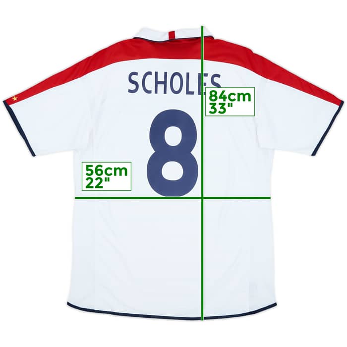2003-05 England Home Shirt Scholes #8 - 9/10 - (XL)