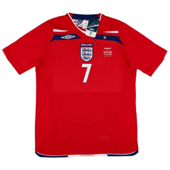 2008-10 England 'France v England 100th Cap' Away Shirt Beckham #7 (L)
