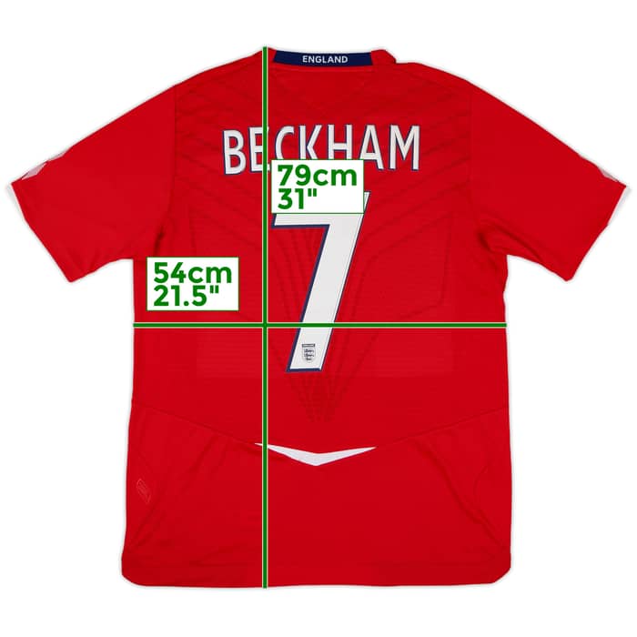 2008-10 England 'France v England 100th Cap' Away Shirt Beckham #7 (L)