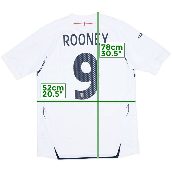 2007-09 England Home Shirt Rooney #9 (M)