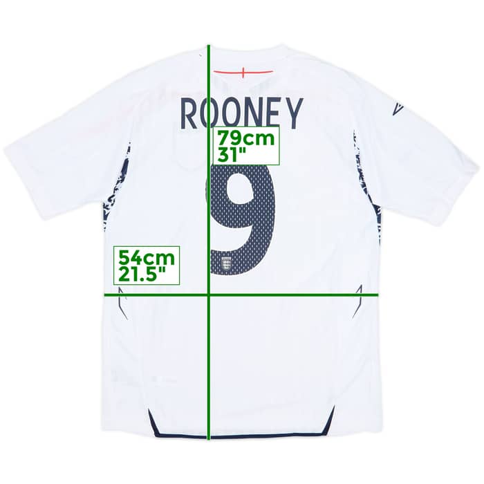 2007-09 England Home Shirt Rooney #9 (L)