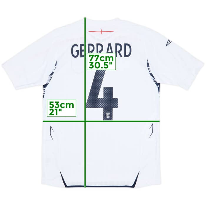 2007-09 England Home Shirt Gerrard #4 (M)