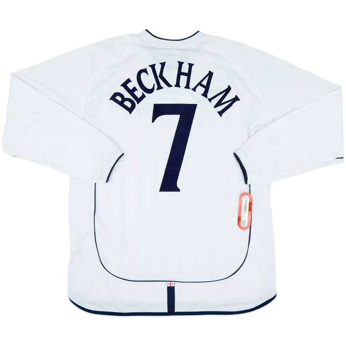 2001-03 England Home L/S Shirt Beckham #7 (XL)