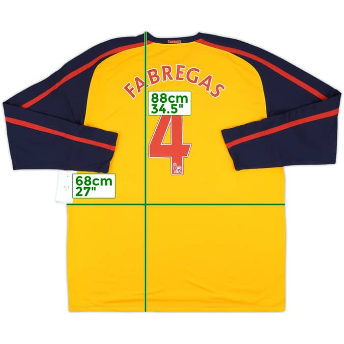 2008-09 Arsenal Away L/S Shirt Fabregas #4 (XXL)