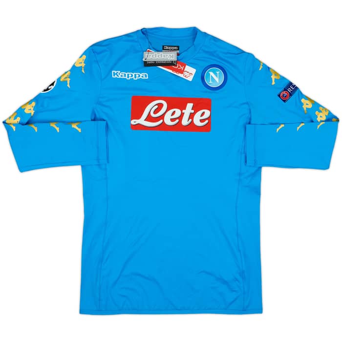 2016-17 Napoli Authentic Home L/S Shirt Jorginho #8 - 9/10 - (L)