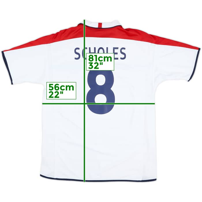 Camiseta de local de Inglaterra 2003-05 Scholes #8 - 8/10 - (XL)