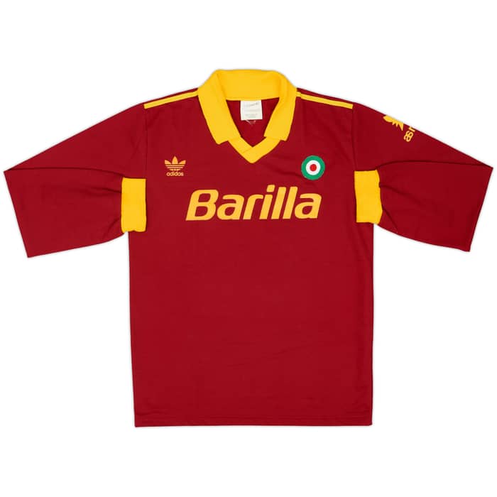 1991-92 Roma Home L/S Shirt & Shorts - 9/10 - (S)