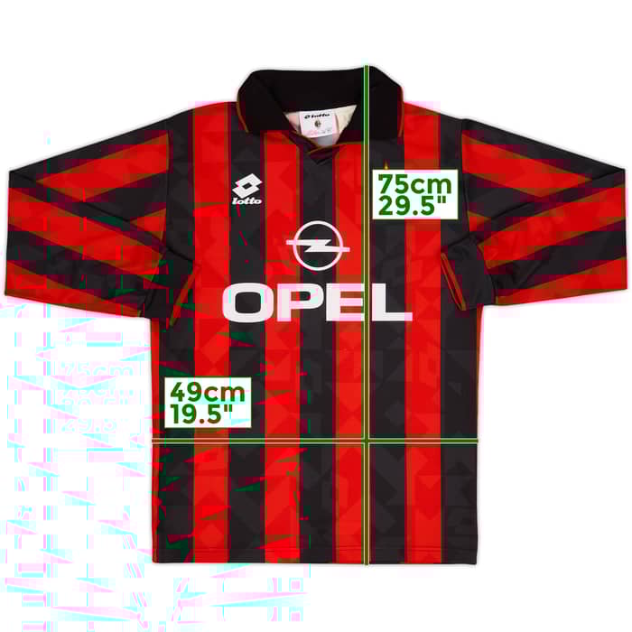 1994-95 AC Milan Home L/S Shirt - 8/10 - (S)