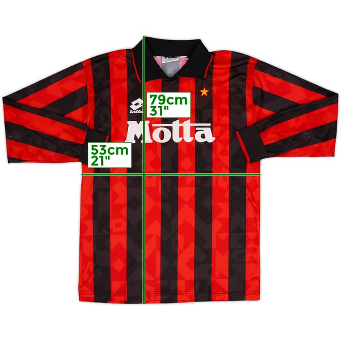 1993-94 AC Milan Home L/S Shirt - 8/10 - (L)