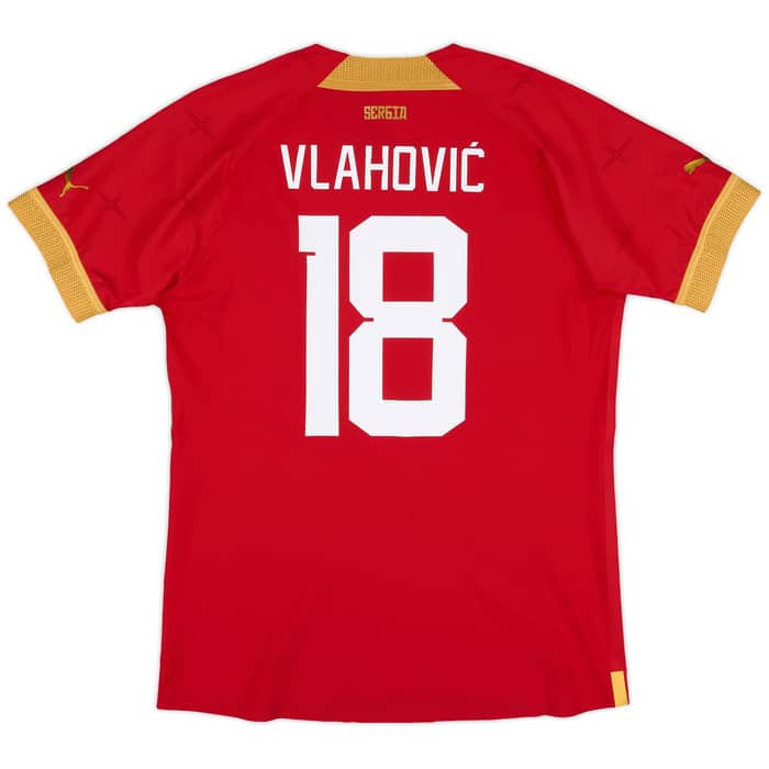 2022-23 Serbia Player Issue Home Shirt Vlahovic #18