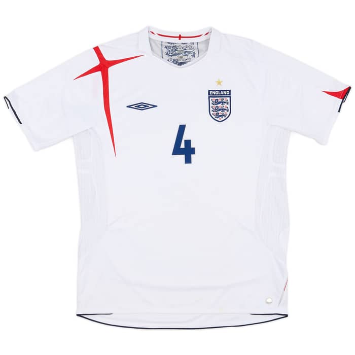 2005-07 England Home Shirt Gerrard #4 - 5/10 - (L)