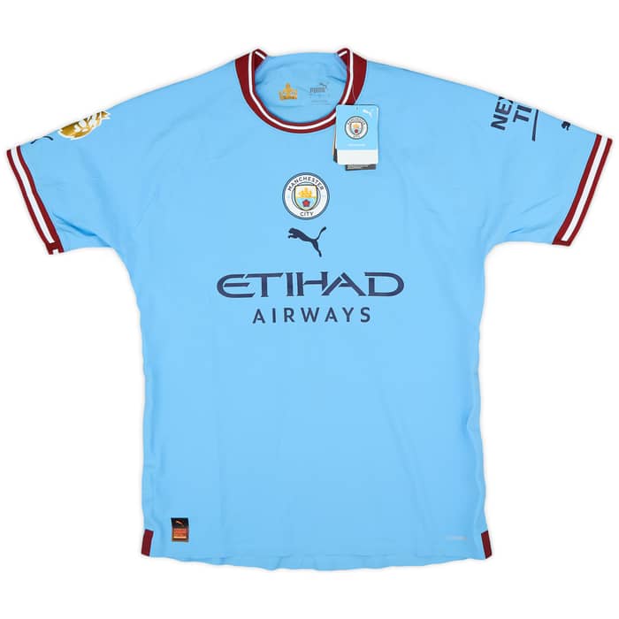 2022-23 Manchester City Authentic Home Shirt Champions #23 (L)