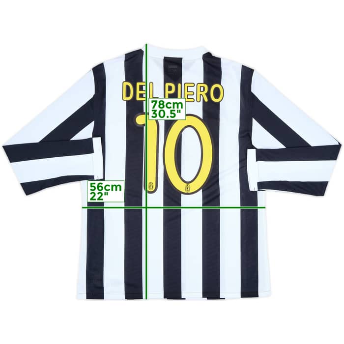 2009-10 Juventus Player Issue Home L/S Shirt Del Piero #10 - 9/10 - (XL)