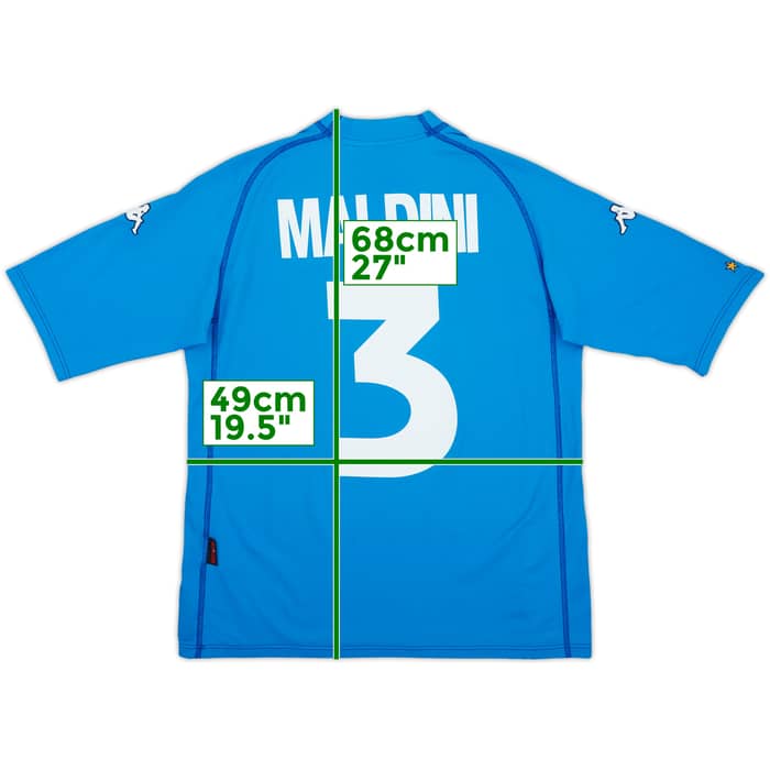 2000-01 Italy Home Shirt Maldini #3 - 6/10 - (L)