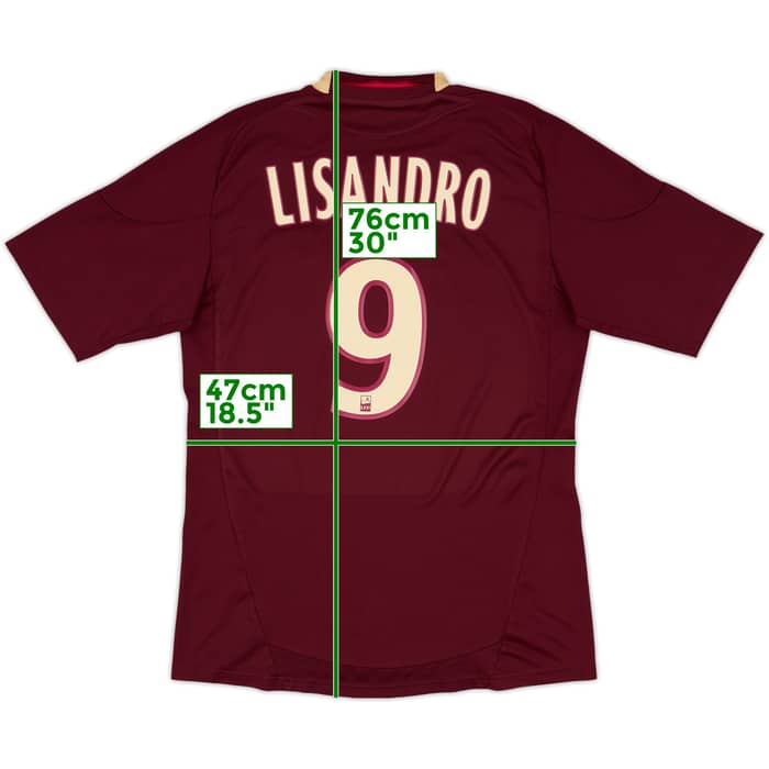 2010-11 Lyon Away Shirt Lisandro #9 - 7/10 - (L)
