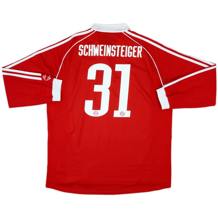 2006-07 Bayern Munich Player Issue Home L/S Shirt Schweinsteiger #31 - 9/10 - (XL)