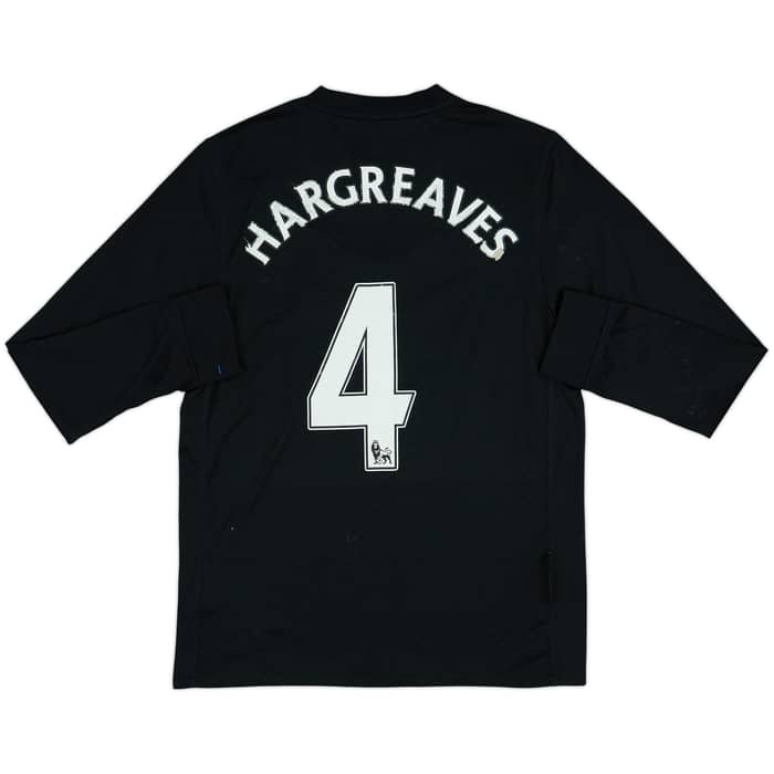 2009-10 Manchester United Away L/S Shirt & Shorts Hargreaves #4 - 5/10 - (S)