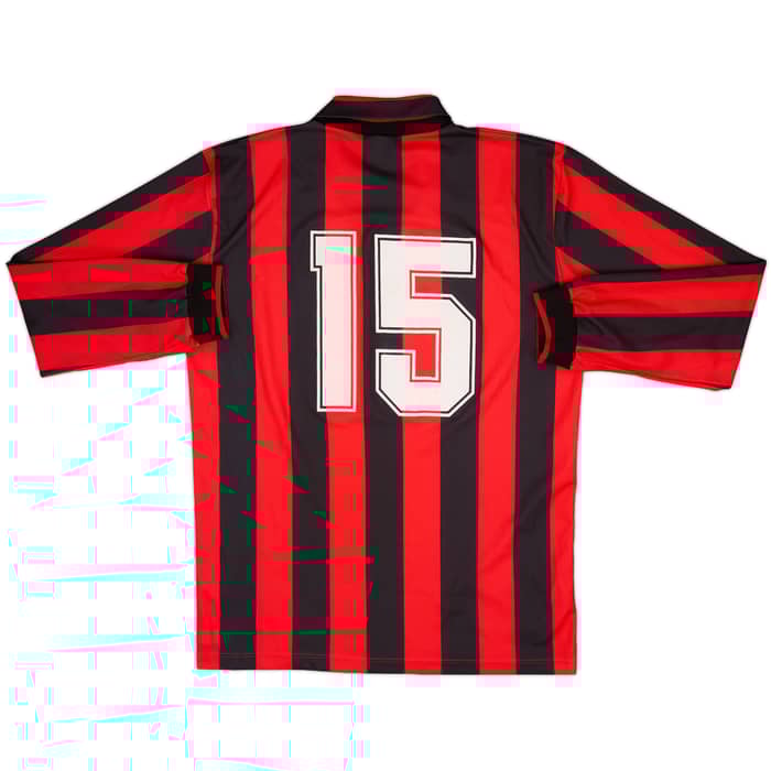1992-93 AC Milan Home L/S Shirt #15 - 8/10 - (XL)