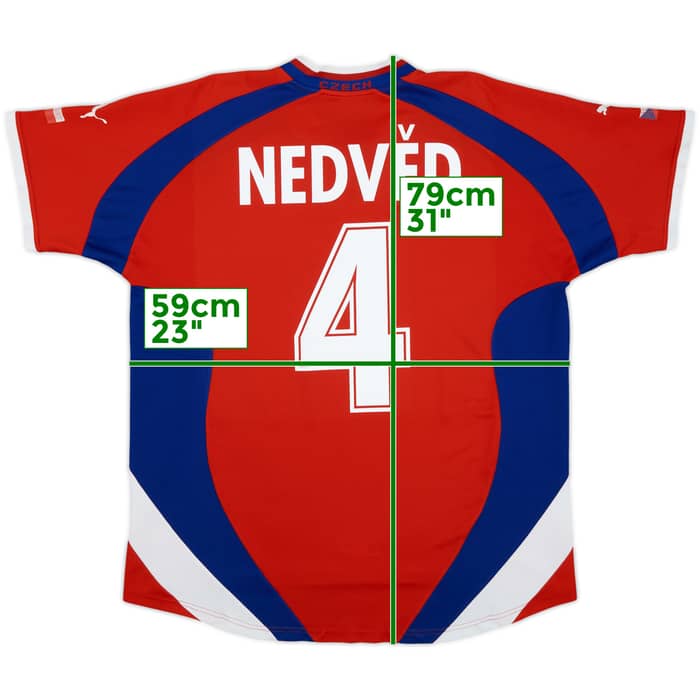 2000-02 Czech Republic Basic Home Shirt Nedved #4 - 5/10 - (L)