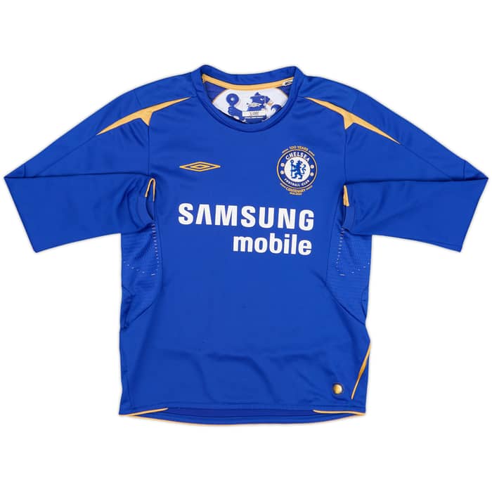 2005-06 Chelsea Centenary Home L/S Shirt - 9/10 - (S.Boys)