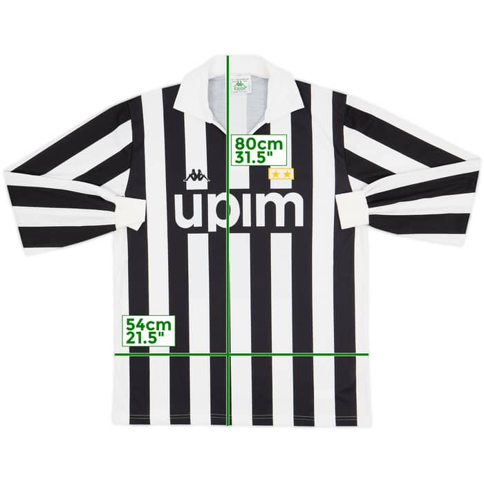 1989-90 Juventus Basic Home L/S Shirt - 7/10 - (XL)