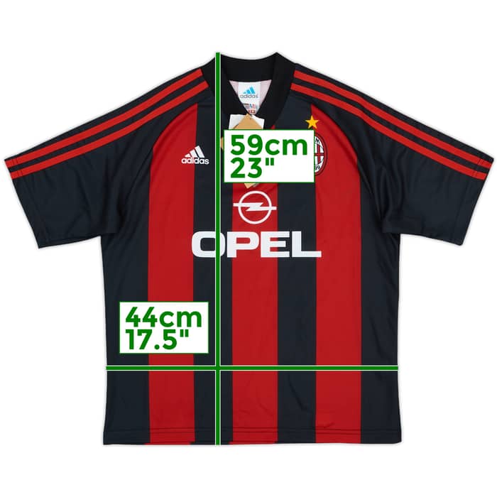 2000-02 AC Milan Home Shirt (M.Boys)