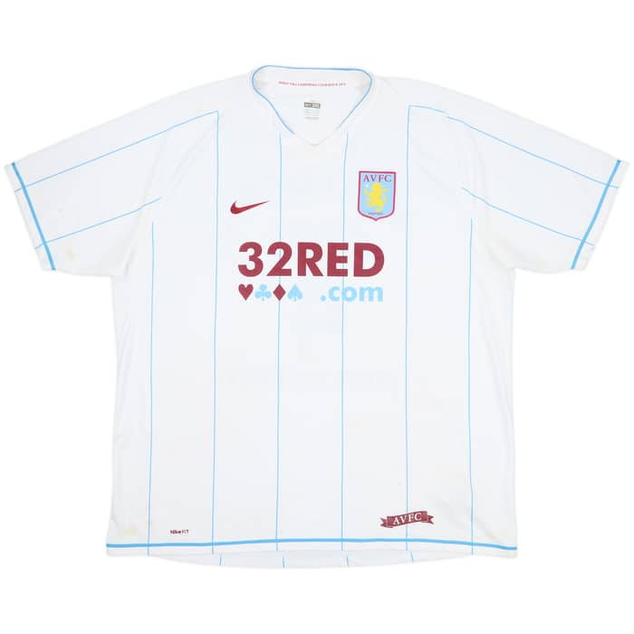 2007-08 Aston Villa Away Shirt Mellberg Thanks For Your Support #4 - 5/10 - (L)