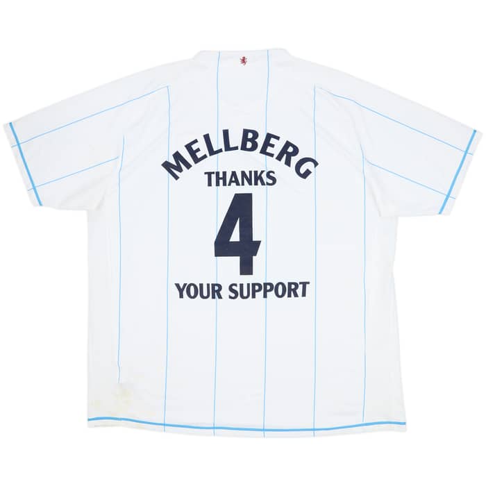 2007-08 Aston Villa Away Shirt Mellberg Thanks For Your Support #4 - 5/10 - (L)