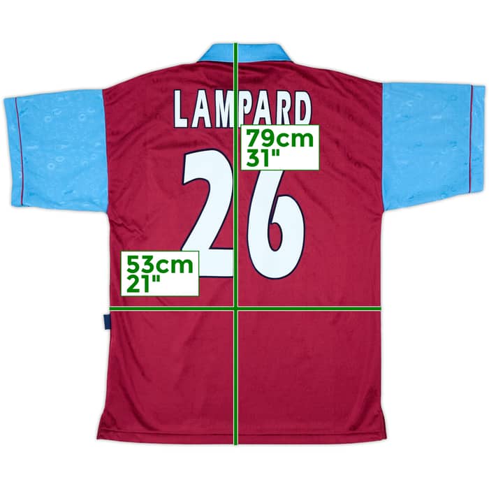 1995-97 West Ham Centenary Home Shirt Lampard #26 - 9/10 - (M)