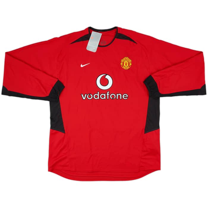 2002-04 Manchester United Home L/S Shirt Beckham #7 (XL)