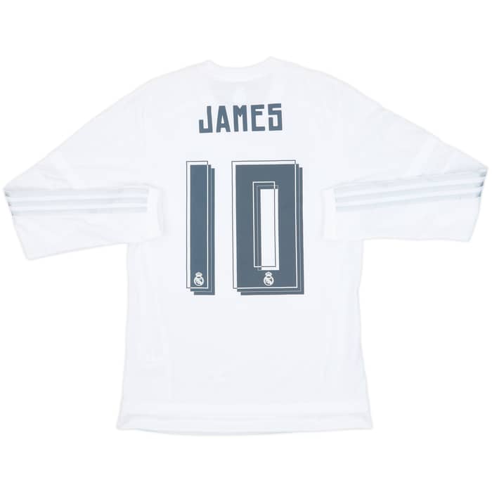 2015-16 Real Madrid Home L/S Shirt James #10 (S)