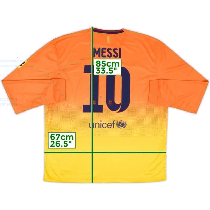 2012-13 Barcelona Away L/S Shirt Messi #10 (XXL)