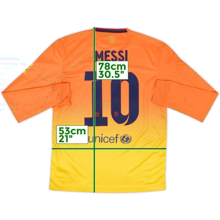 2012-13 Barcelona Away L/S Shirt Messi #10 (M)