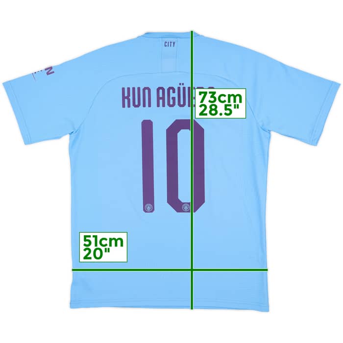 2019-20 Manchester City Home Shirt Kun Aguero #10 (L)