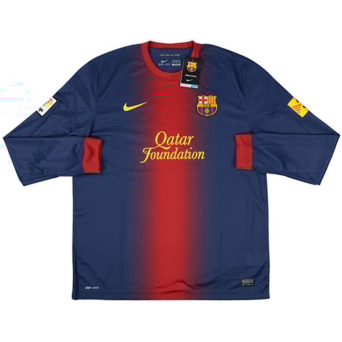 2012-13 Barcelona Home L/S Shirt Messi #10 (XL)