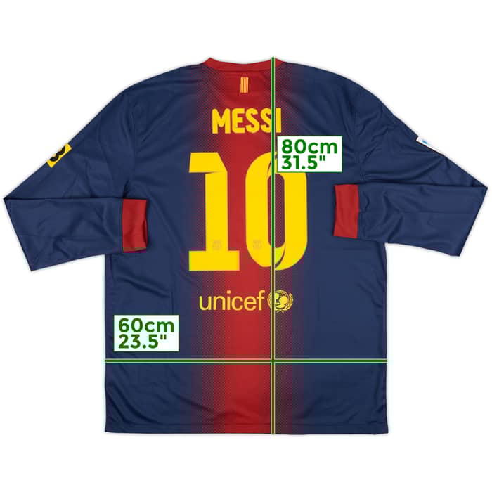 2012-13 Barcelona Home L/S Shirt Messi #10 (XL)