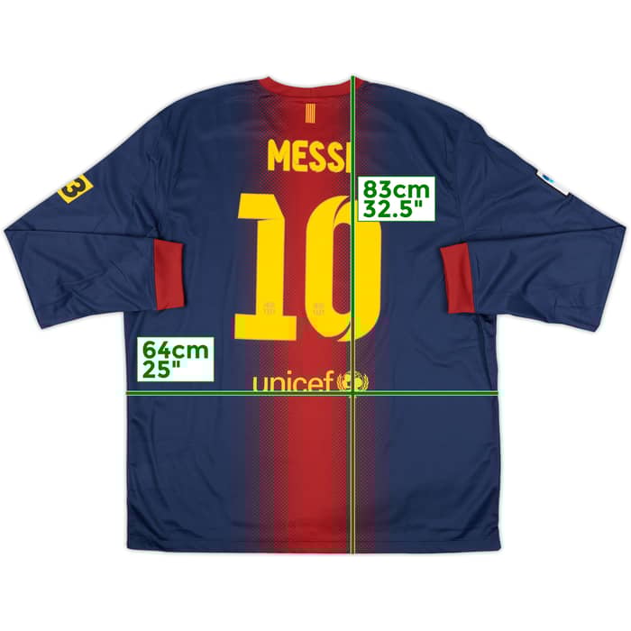2012-13 Barcelona Home L/S Shirt Messi #10 (XXL)