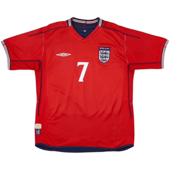 2002-04 England Away Shirt Beckham #7 - 5/10 - (L)