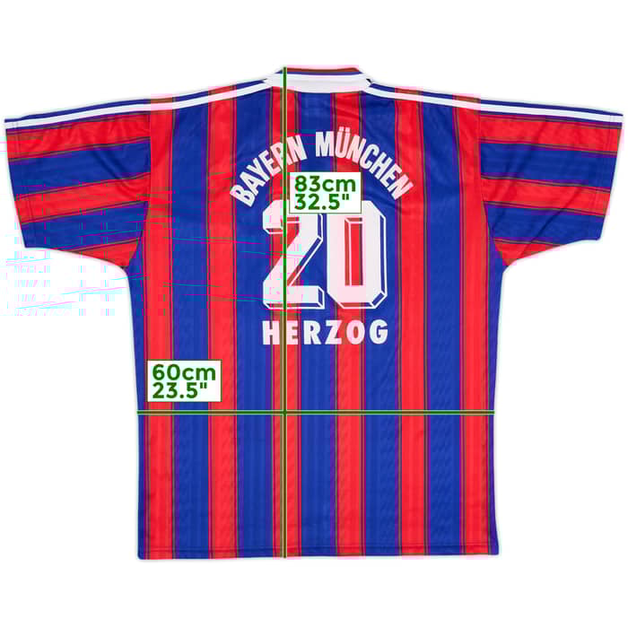 1995-97 Bayern Munich Home Shirt Herzog #20 - 8/10 - (XL)