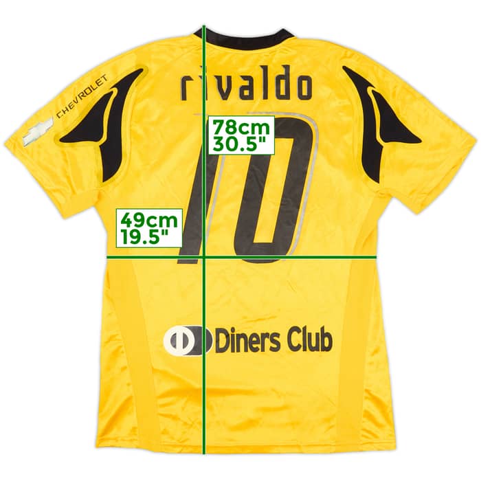 2007-08 AEK Athens Home Shirt Rivaldo #10 - 7/10 - (L)