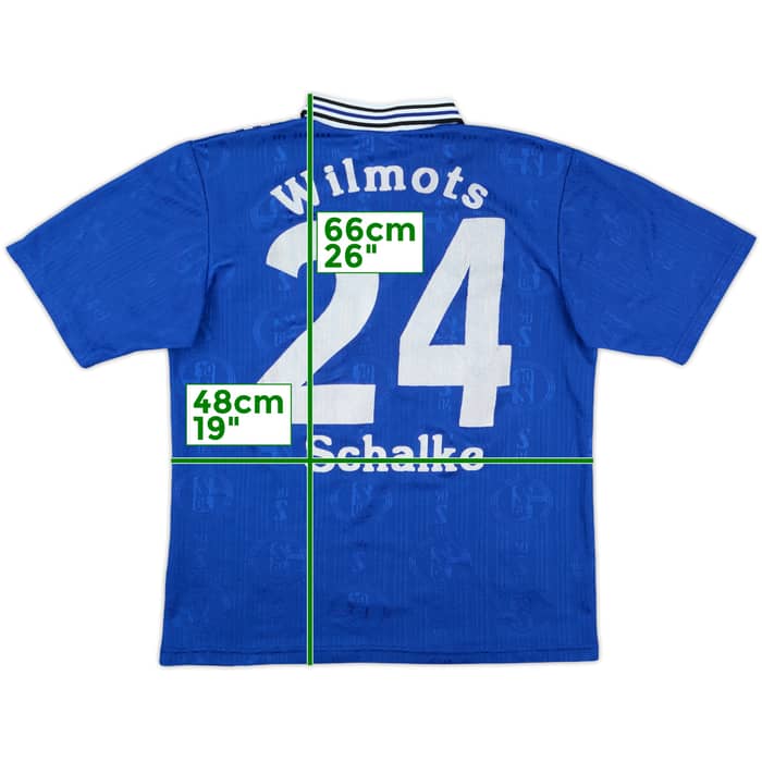 1996-97 Schalke Home Shirt Wilmots #24 - 7/10 - (XL.Boys)