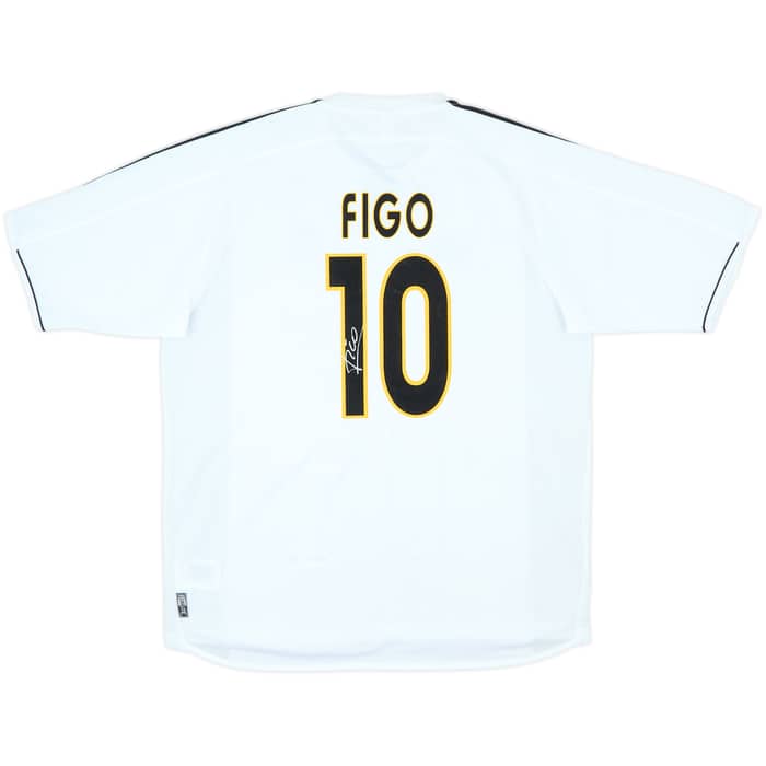 2003-04 Real Madrid Signed Home Shirt Figo #10 - 8/10 - (L)