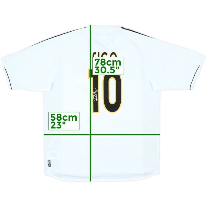 2003-04 Real Madrid Signed Home Shirt Figo #10 - 8/10 - (L)