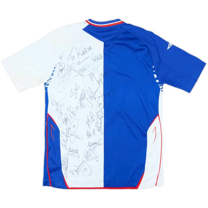 2007-08 Blackburn Squad Signed Home Shirt - 5/10 - (L.Boys)