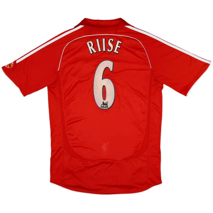 2006-08 Liverpool Signed Home Shirt Riise #6 - 7/10 - (M)