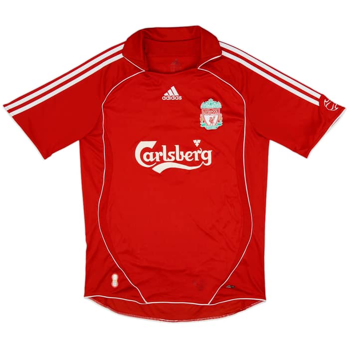 2006-08 Liverpool Signed Home Shirt Riise #6 - 7/10 - (M)