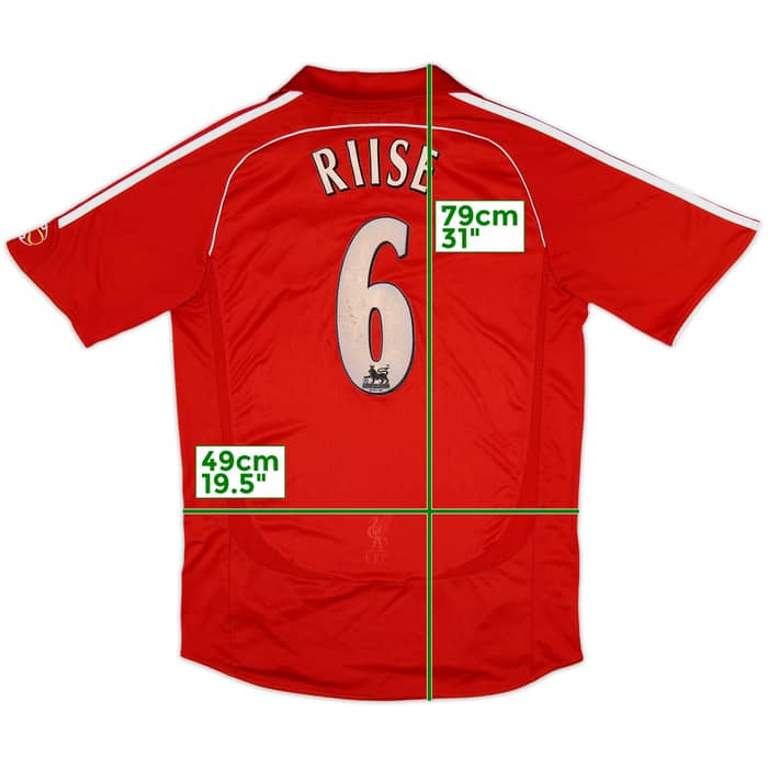 2006-08 Liverpool Signed Home Shirt Riise #6 - 7/10 - (M)