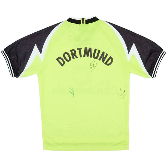 1995-96 Borussia Dortmund Signed Home Shirt - 8/10 - (S)