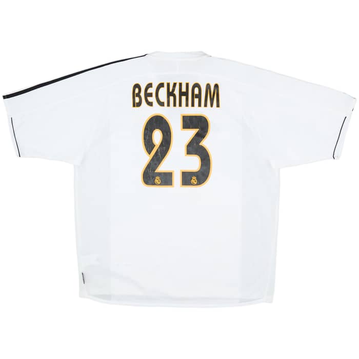 2003-04 Real Madrid Signed Home Shirt Beckham #23 - 8/10 - (XL)